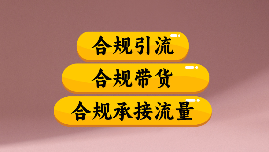 合规引流、合规并且高效地做带货、合规承接流量(揭秘)-先机网创