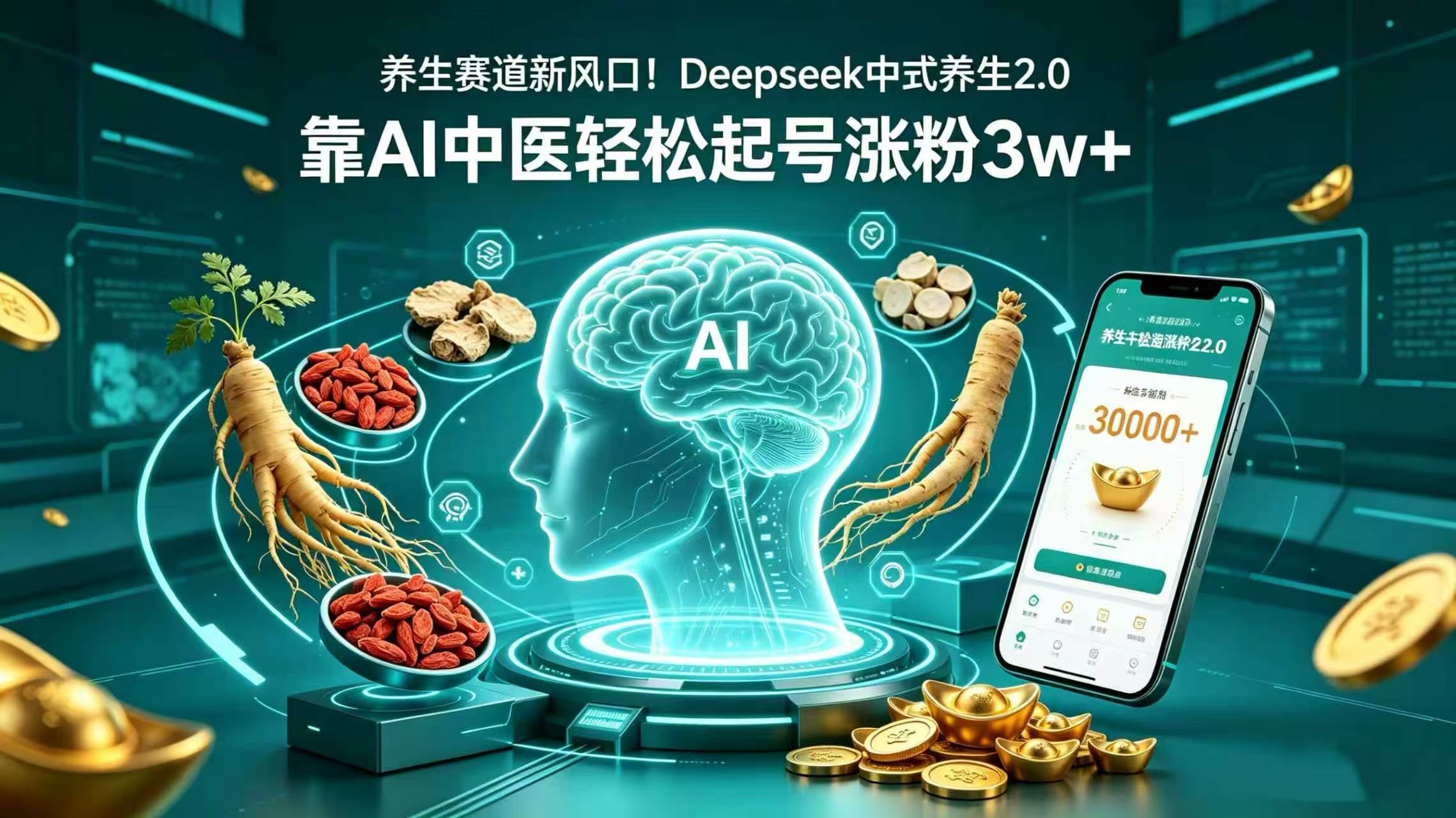 养生赛道新风口！Deepseek 中式养生 2.0，靠 AI 中医轻松起号涨粉 3w+-先机网创