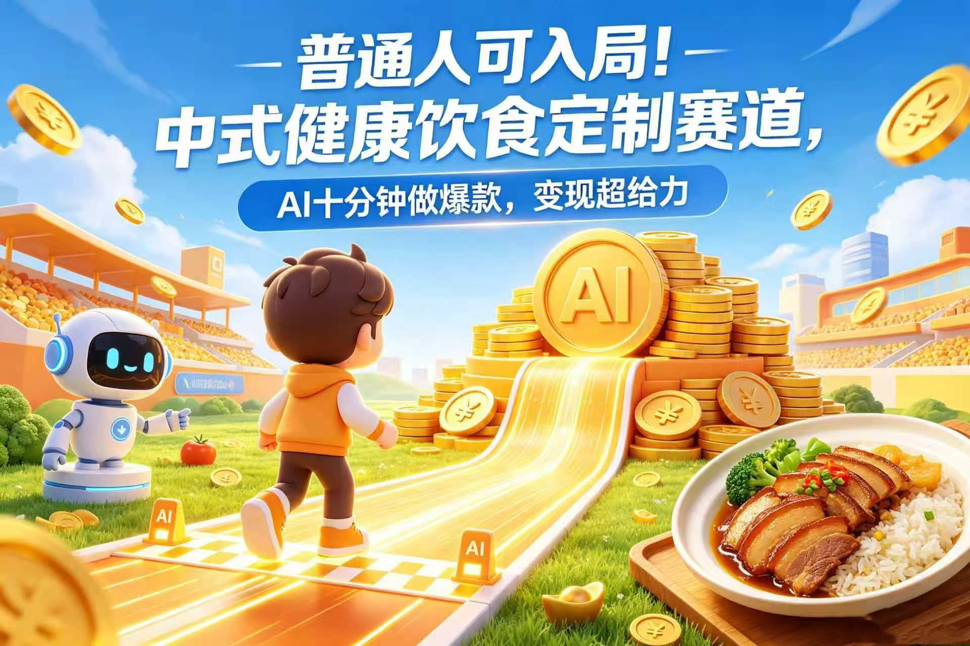 普通人可入局！中式健康饮食定制赛道，AI 十分钟做爆款，变现超给力-先机网创