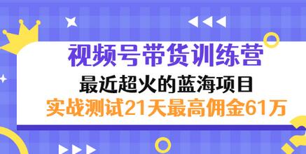 【副业项目3489期】视频号带货训练营,实战测试21天最高佣金61W(视频号带货怎么做)-先机网创