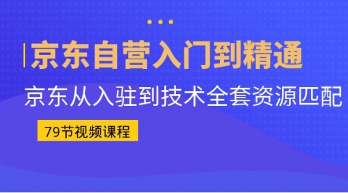 【副业项目7105期】京东自营入门到精通:京东从入驻到技术全套资源匹配-先机网创