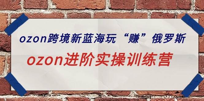 ozon跨境新蓝海玩“赚”俄罗斯,ozon进阶实操训练营-先机网创