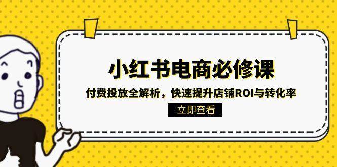 小红书电商必修课:付费投放全解析,快速提升店铺ROI与转化率-先机网创