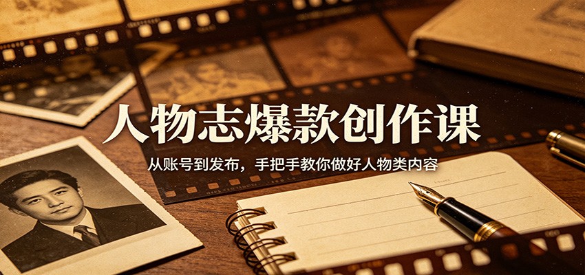 人物志爆款创作课:从账号到发布,手把手教你做好人物类内容-先机网创
