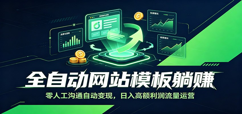 全自动网站模板躺赚:零人工沟通自动变现,日入高额利润流量运营-先机网创