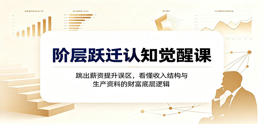 阶层跃迁认知觉醒课:跳出薪资提升误区,看懂收入结构与生产资料的财富底层逻辑-先机网创