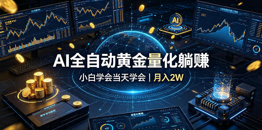 AI全自动黄金量化躺赚:小白学会当天学会,月入2W!-先机网创