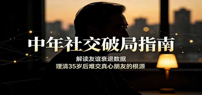中年社交破局指南：解读友谊衰退数据，理清35岁后难交真心朋友的根源-先机网创