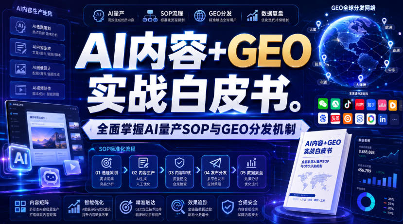 AI内容+GEO实战白皮书，全面掌握AI量产SOP与GEO分发机制【文档】-先机网创
