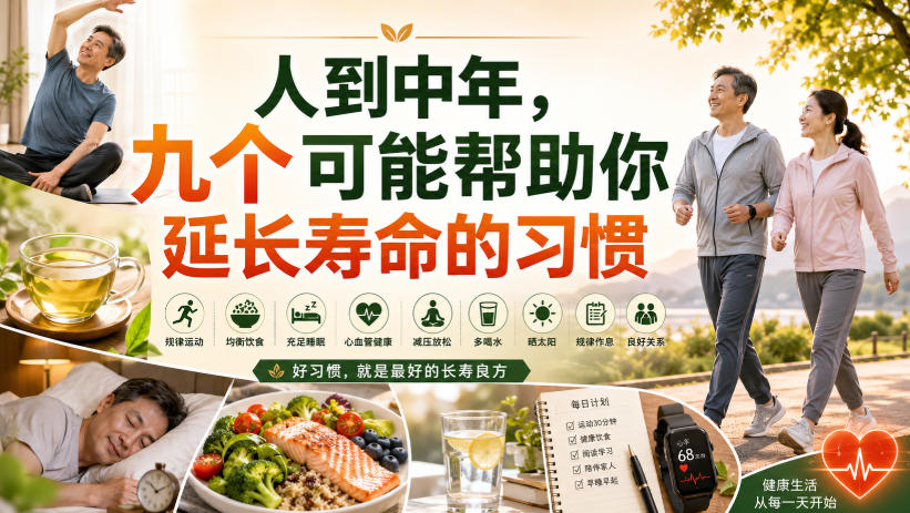 付费文章:人到中年,九个可能帮助你延长寿命的习惯-先机网创