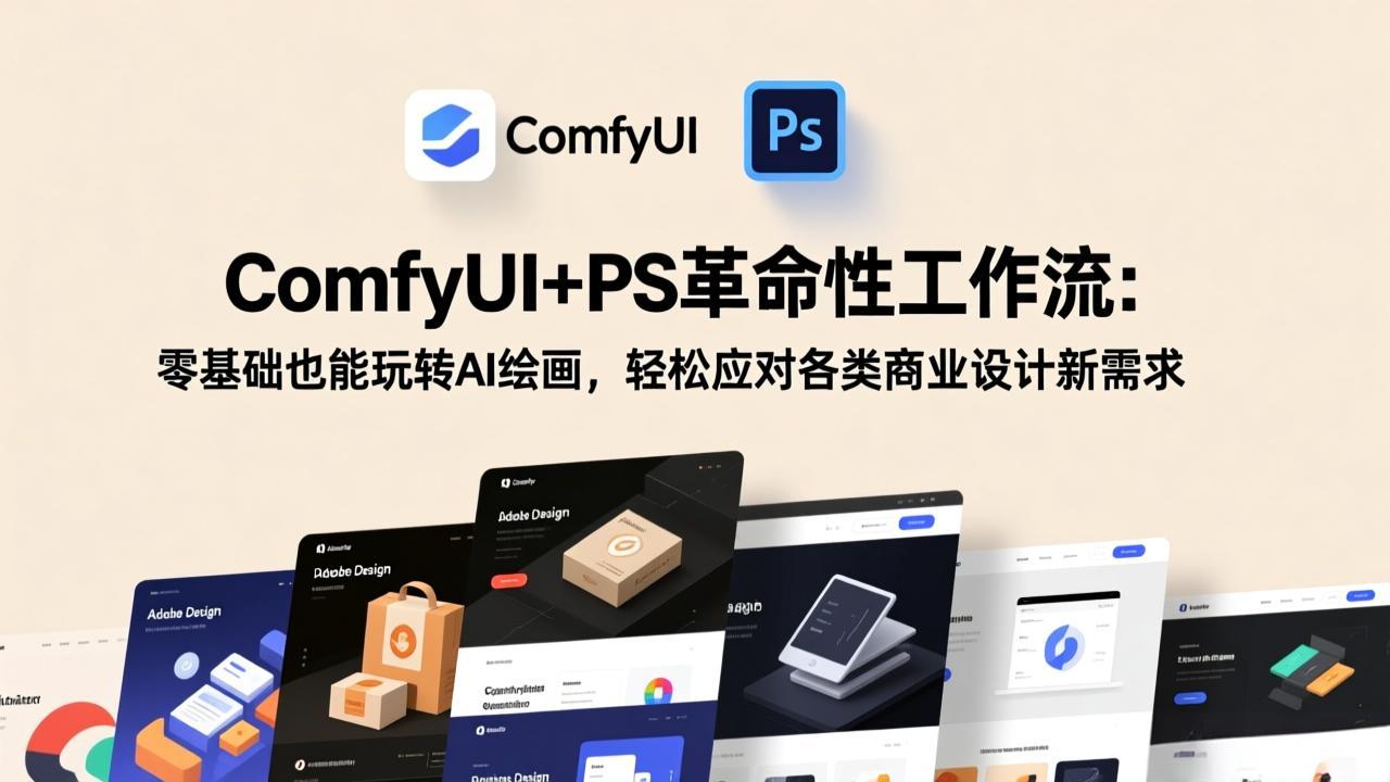 (17512期)ComfyUI+PS革命性工作流:零基础也能玩转AI绘画,轻松应对各类商业设计新需求-先机网创