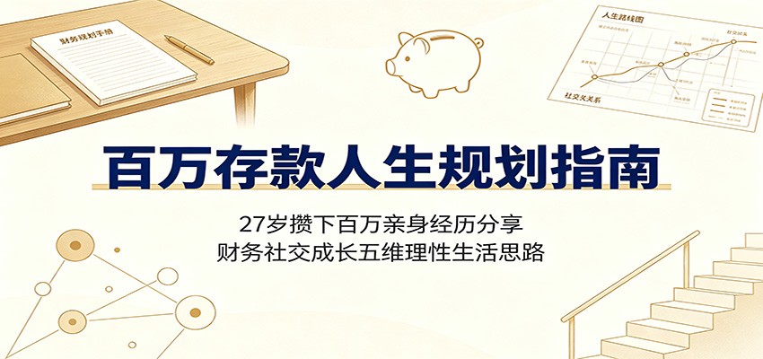 百万存款人生规划指南：27岁攒下百万亲身经历分享，财务社交成长五维理性生活思路-网赚副业网