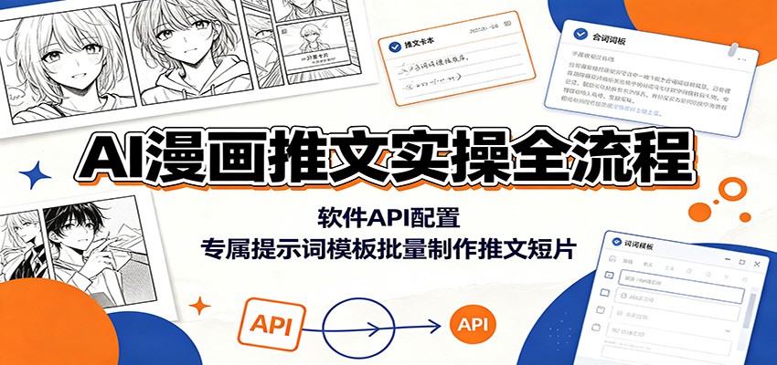 AI漫画推文实操全流程:软件API配置,专属提示词模板批量制作推文短片-网赚副业网