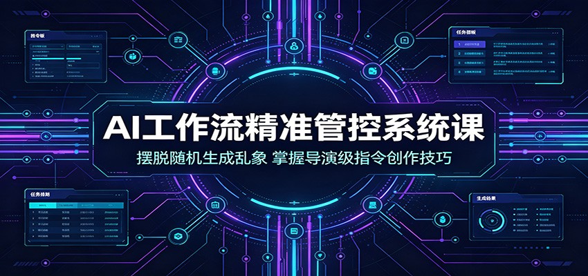 AI工作流精准管控系统课:摆脱随机生成乱象,掌握导演级指令创作技巧-网赚副业网