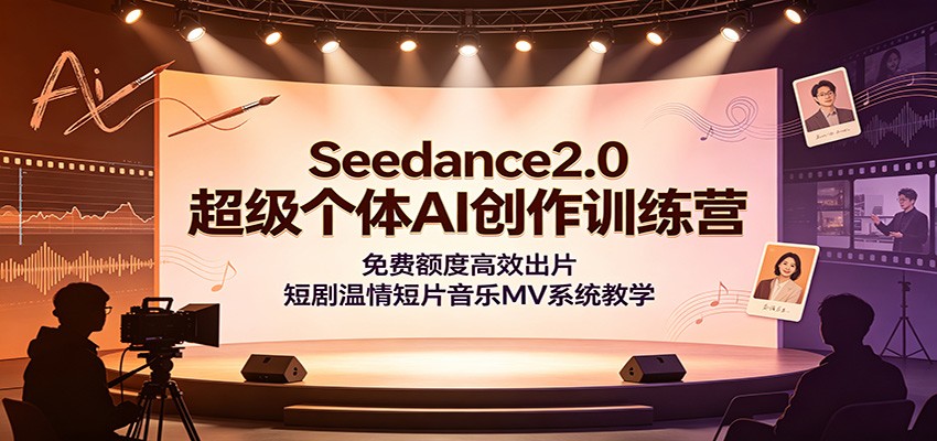 Seedance2.0超级个体AI创作训练营:免费额度高效出片,短剧温情短片音乐MV系统教学-网赚副业网