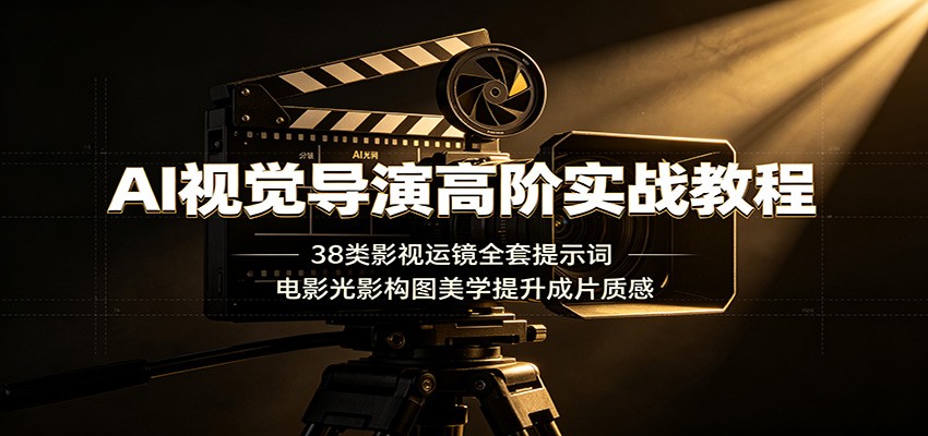 AI视觉导演高阶实战教程:38类影视运镜全套提示词,电影光影构图美学提升成片质感-网赚副业网