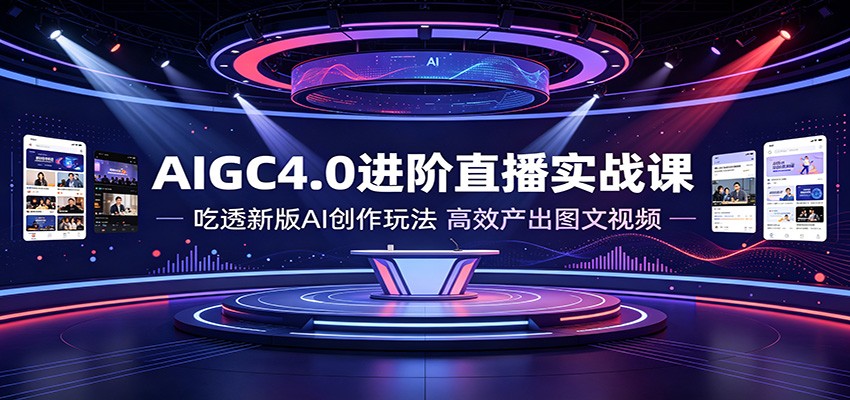 AIGC4.0进阶直播实战课:吃透新版AI创作玩法,高效产出图文视频-网赚副业网