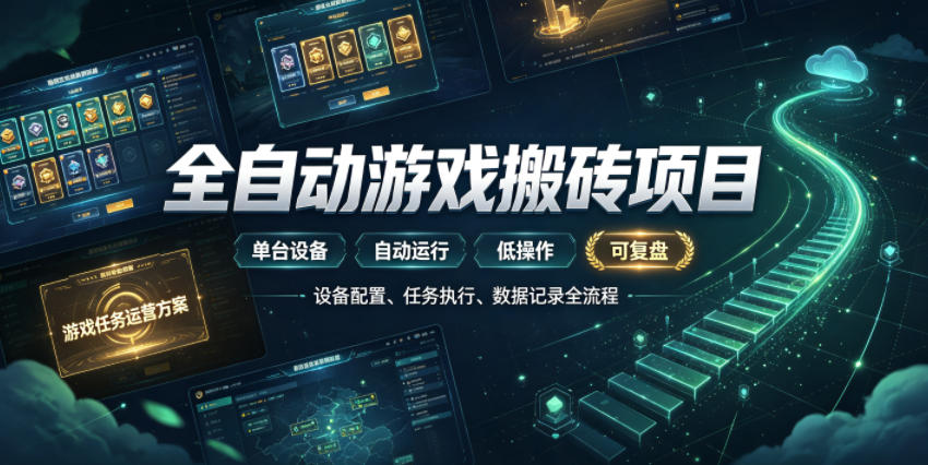 实现全自动游戏搬砖躺賺,每日稳定收益千元,近几年最稳,一台设备就能做!【揭秘】-网赚副业网