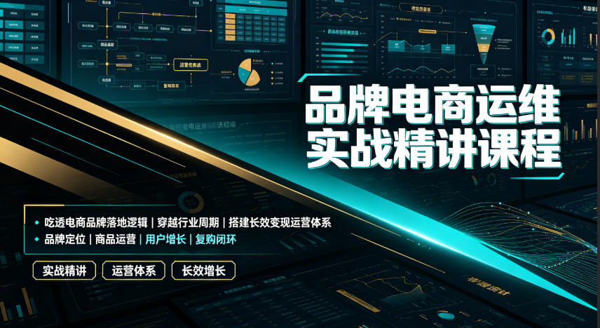 品牌电商运维实战精讲课程｜吃透电商品牌落地逻辑、穿越行业周期、搭建长效变现运营体系-网赚副业网