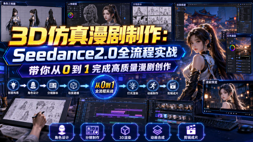 3D仿真漫剧制作:Seedance2.0全流程实战,带你从0到1完成高质量漫剧创作-网赚副业网