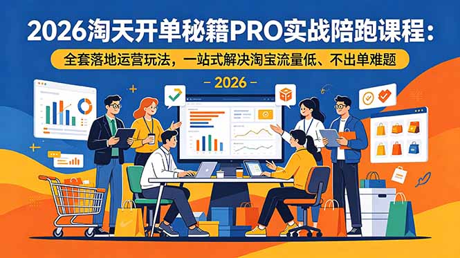 (19351期)2026淘天开单秘籍PRO实战陪跑课程-更新:全套落地运营玩法,一站式解决淘宝流量低、不出单难题-网赚副业网