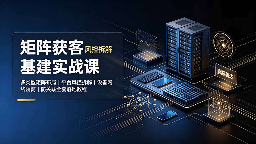 (19319期)矩阵获客基建实战课:多类型矩阵布局|平台风控拆解|设备网络隔离|防关联全套落地教程-网赚副业网