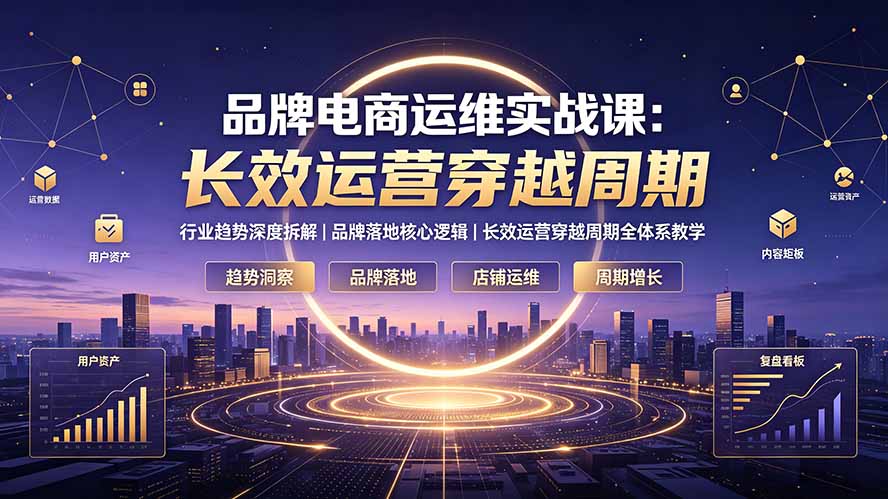 (19340期)品牌电商运维实战课:行业趋势深度拆解|品牌落地核心逻辑|长效运营穿越周期全体系教学-网赚副业网