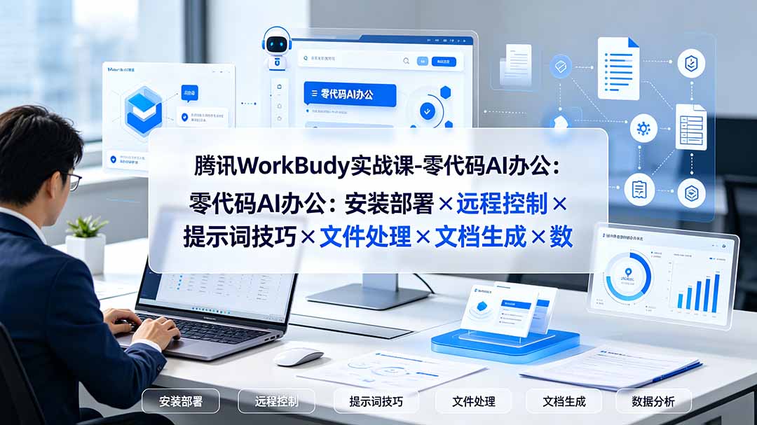 (19325期)腾讯WorkBuddy实战课-零代码AI办公:安装部署×远程控制×提示词技巧×文件处理×文档生成×数据分析-网赚副业网