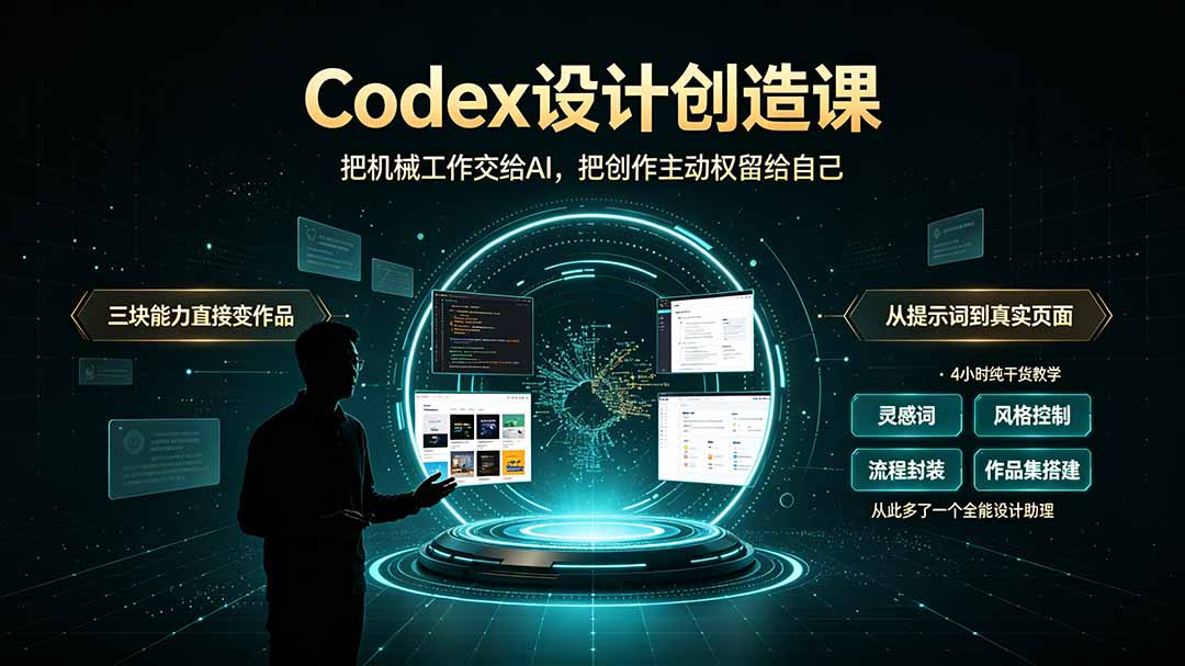 (19362期)Codex设计创造课-2期,小白也能掌握的Codex设计创造技巧,把机械工作交给AI,把创作主动权留给自己-网赚副业网