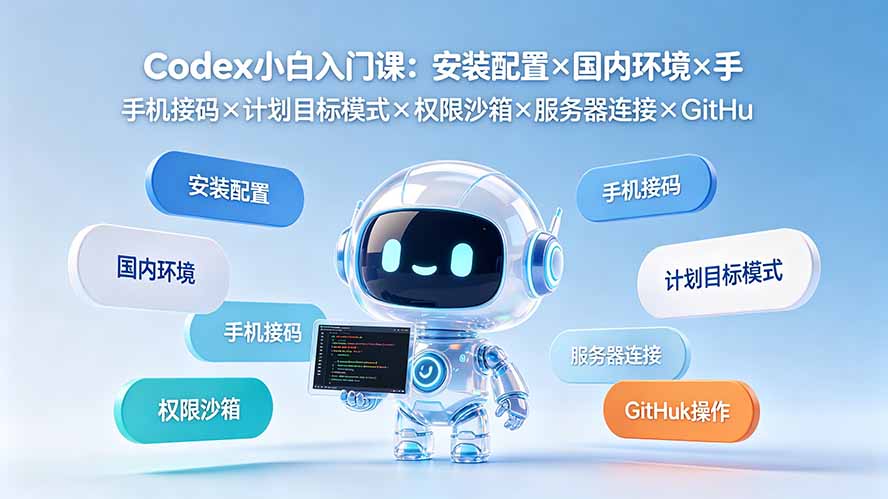 (19402期)Codex小白入门课:安装配置×国内环境×手机接码×计划目标模式×权限沙箱×服务器连接×GitHub操作-网赚副业网