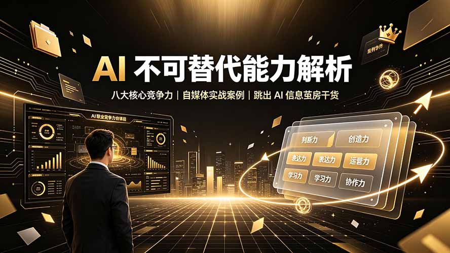 (19344期)付费文章:AI 不可替代能力解析▸八大核心竞争力|自媒体实战案例|跳出 AI 信息茧房干货-网赚副业网