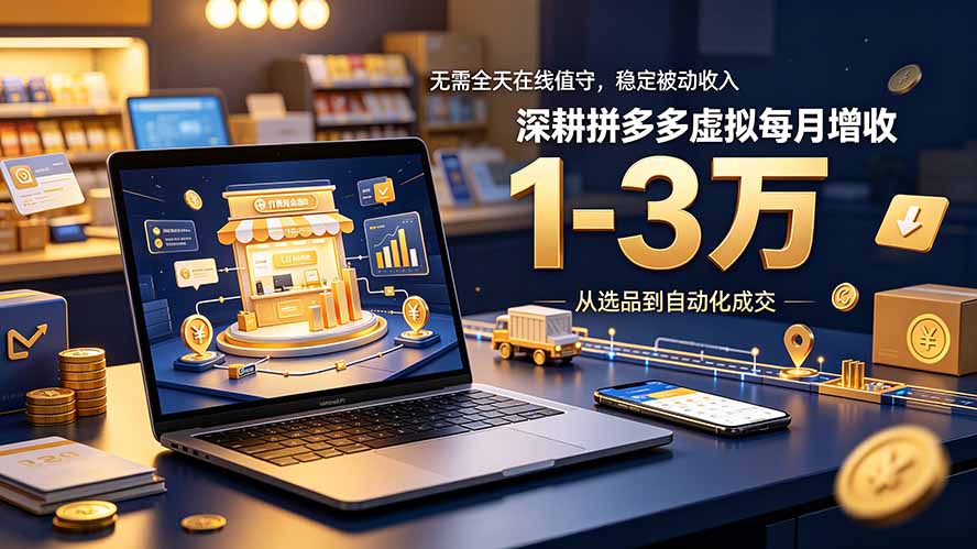 (19326期)无需全天在线值守,稳定被动收入,深耕拼多多虚拟每月增收 1-3 万-网赚副业网