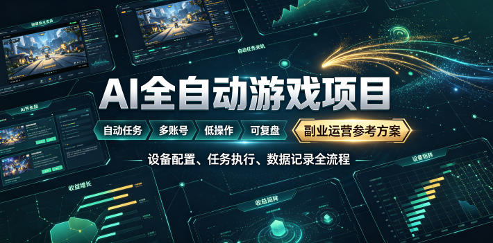 (19365期)AI全自动游戏躺賺副业:日入几百,稳定运行三年的项目!-网赚副业网