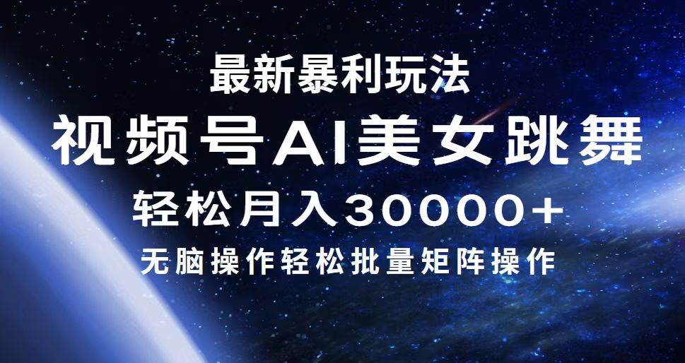 最新暴利玩法视频号AI美女,简单矩阵轻松月入30000+-网赚副业网