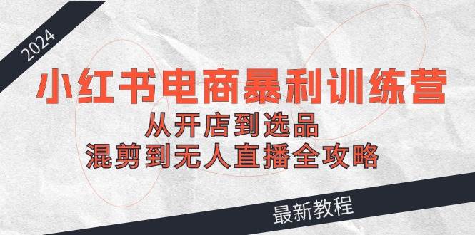 2024小红书电商暴利训练营:从开店到选品,混剪到无人直播全攻略-网赚副业网