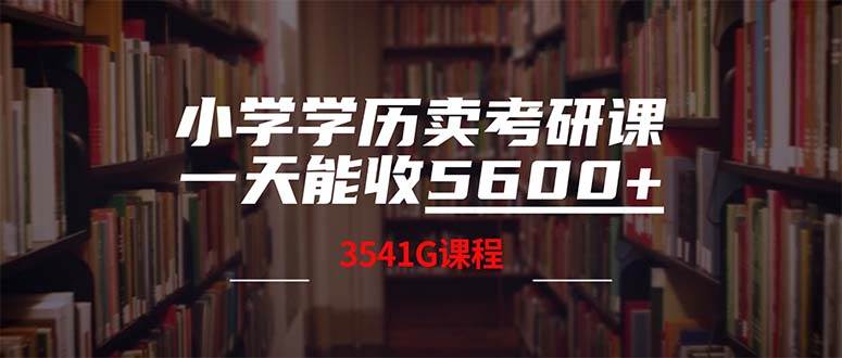 小学学历卖考研课程，一天收5600（附3580G考研合集）-网赚副业网